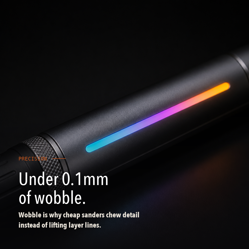 Under 0.1mm of wobble